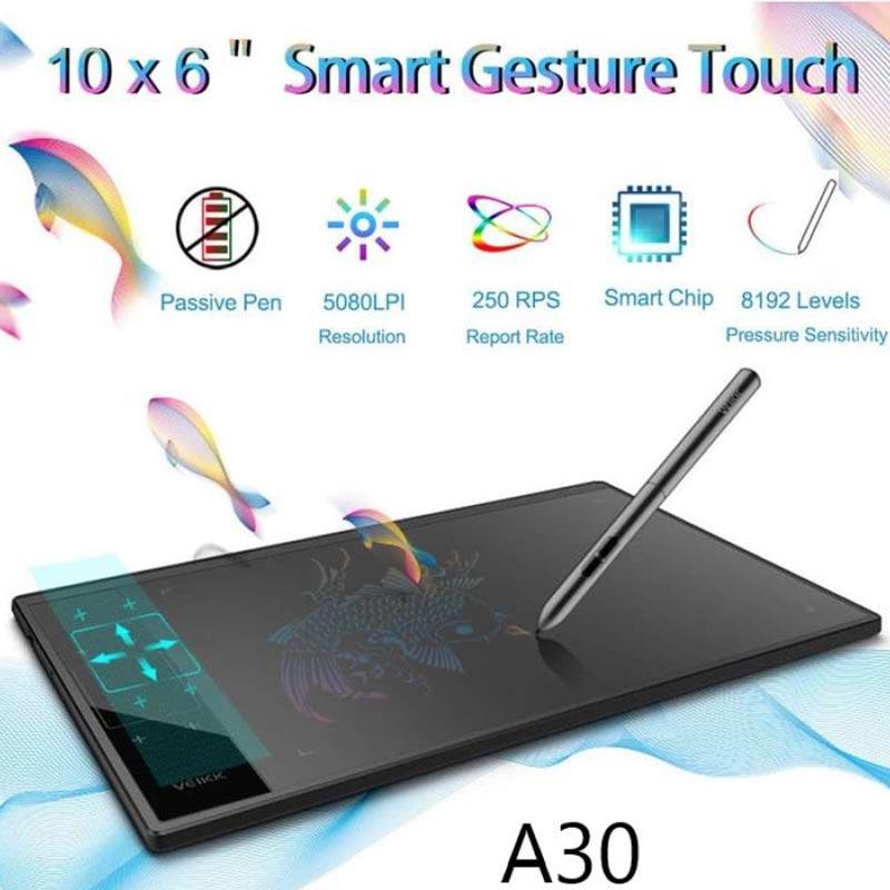 Jual Veikk Drawing Tablet A30 Profesional 8192 Level Pen Tablet 10x6 Passive Pen Type C Cable Online Desember 2020 Blibli