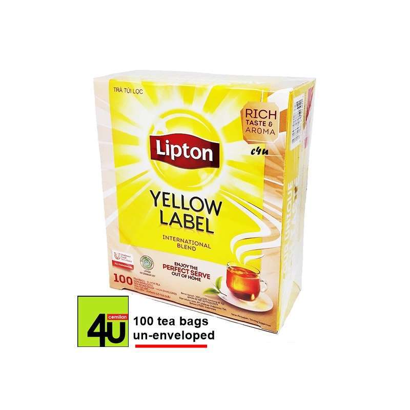 Lipton Yellow Label 100 Tea Bag Teh Sachet [Un-Enveloped]