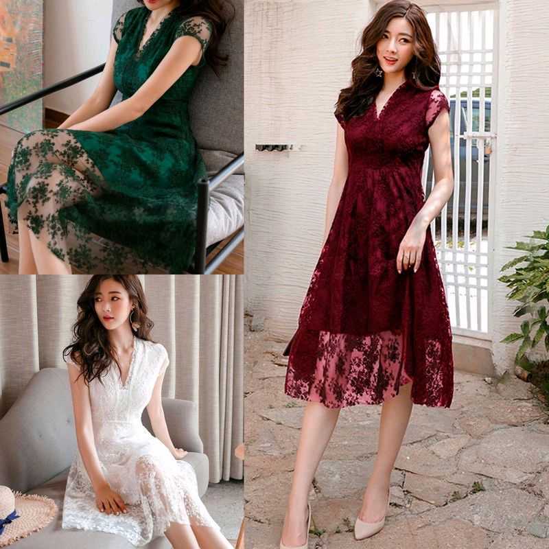 Dress elegant korea top