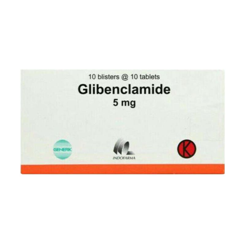 indofarma glibenclamide 5mg obat resep dokter 100 tablet box