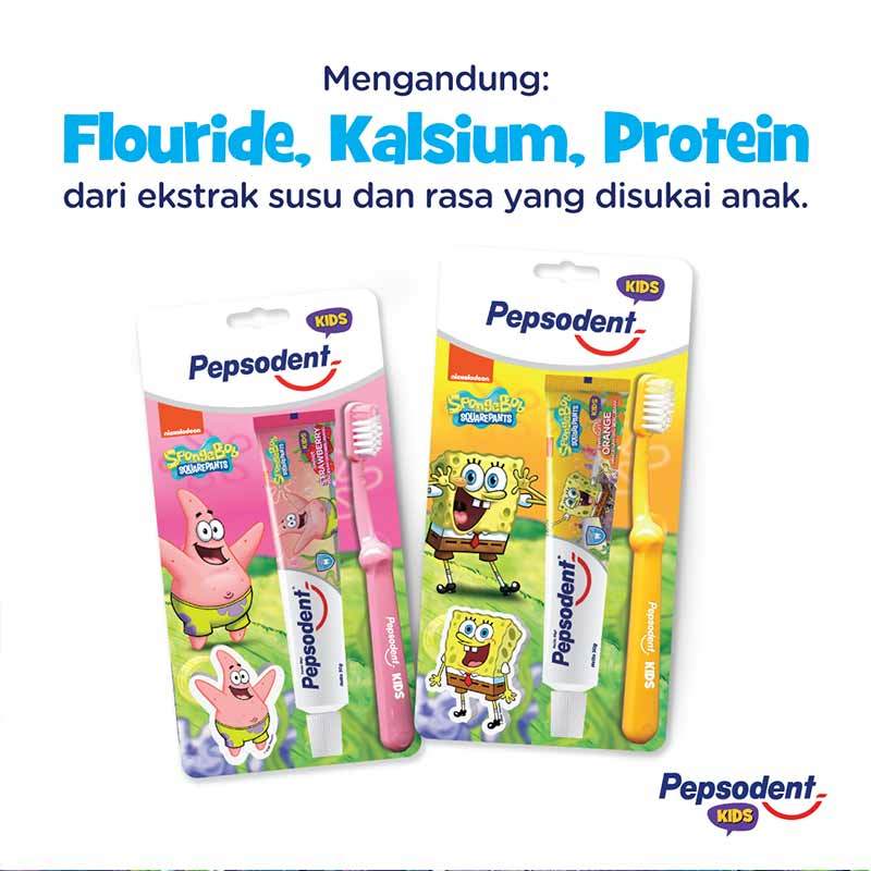 Jual Pepsodent Kids Sikat Gigi Anak Spongebob Pasta Gigi Orange 50 G Online Desember 2020 Blibli