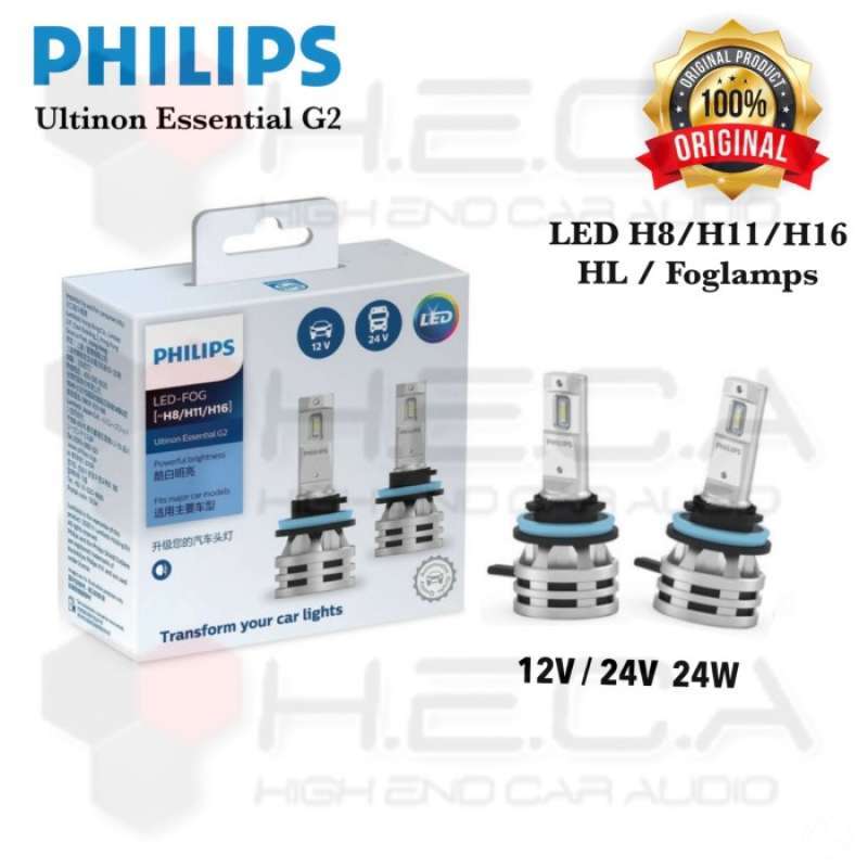philips h8 h11 h16 headlamp foglamp ultinon essential g2 led lampu
