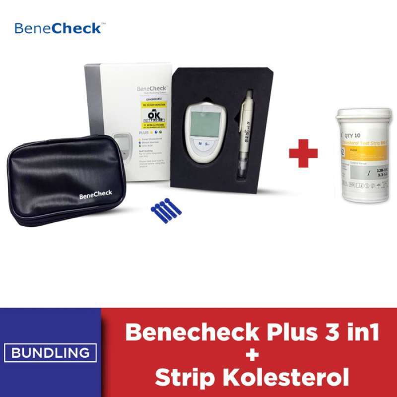 Jual Alat Cek Darah Benecheck Plus Alat Screening Dan Strip Kolesterol Paket Online Februari 2021 Blibli
