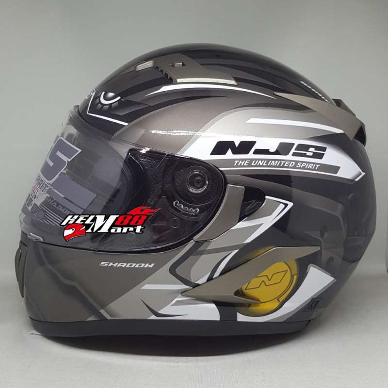 Jual Njs Shadow Machine Flat Visor Helm Full Face Free Smoke Flat Visor Online November 2020 Blibli Com