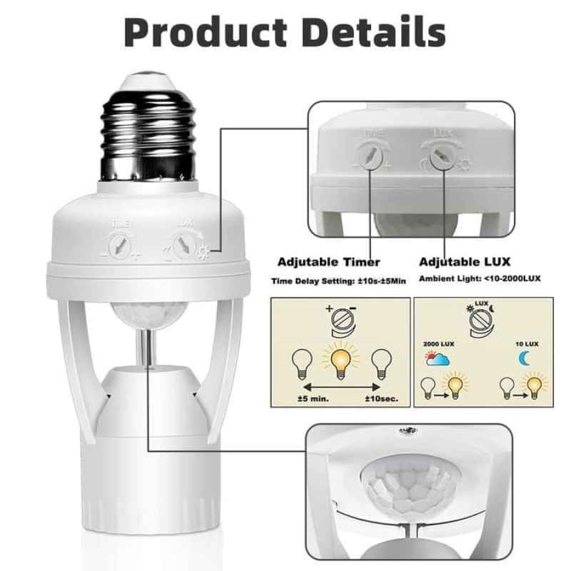 Jual Fitting Lampu Led E27 Dengan Sensor Gerak Infrared Pir 110 240v Online Februari 2021 Blibli