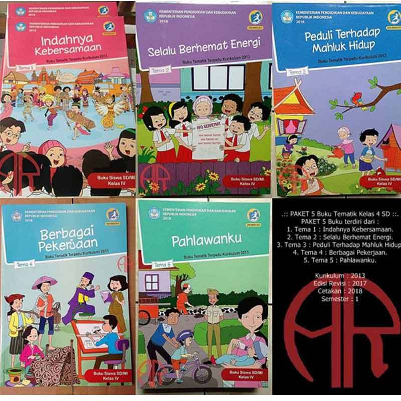 Jual Paket 5 Buku Tematik Kelas 4 Sd Tema 1 2 3 4 5 Kurikulum 2013 Online November 2020 Blibli