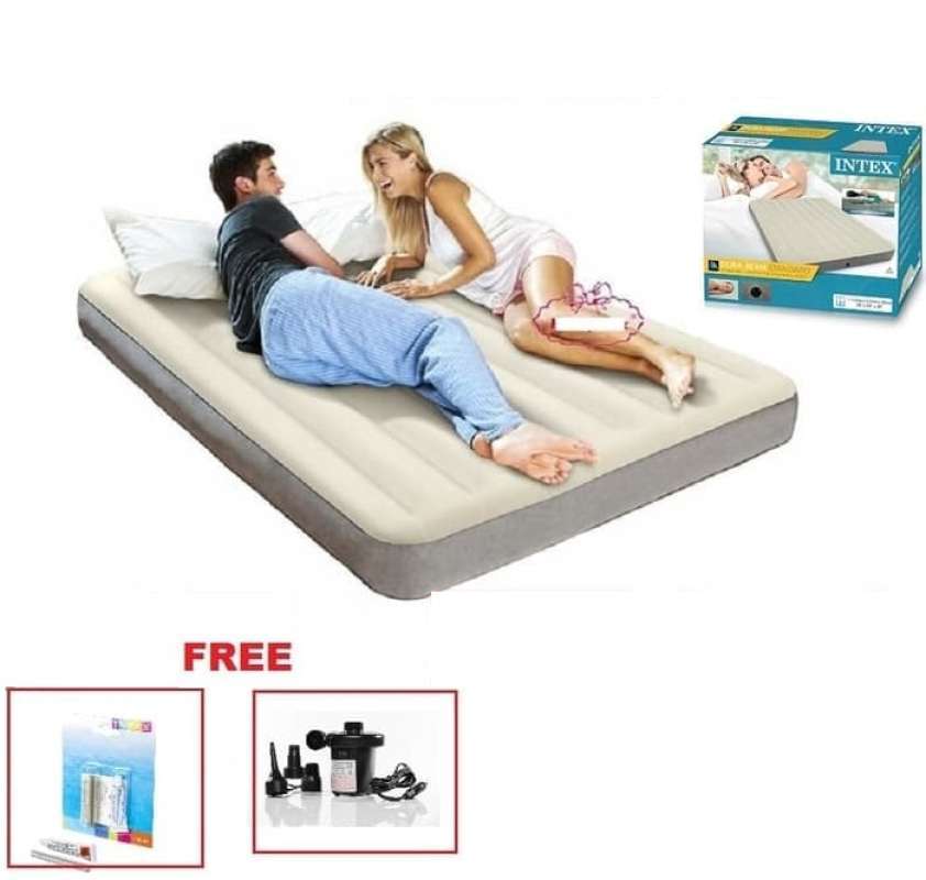 Jual Paket Kasur Angin Deluxe Dura Beam Intex Queen Pompa Listrik Murah Mei 2021 Blibli