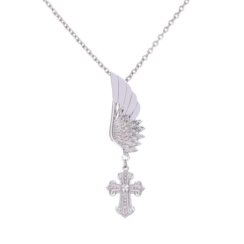 Jual Women Silver Angel Wing Brooch 