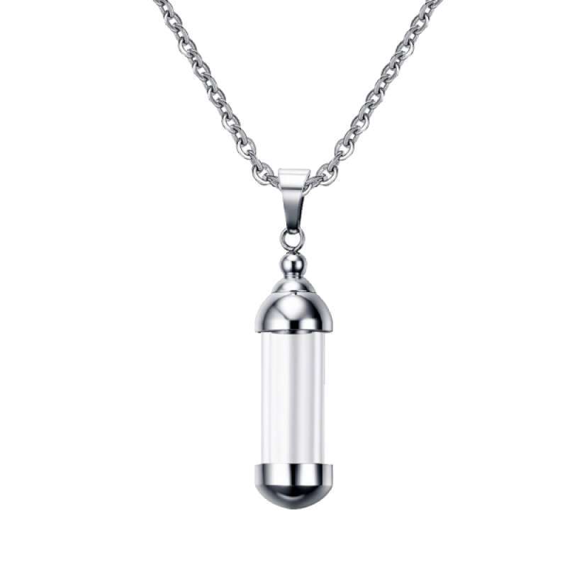 1 fill Secret open Bullet Metal Pendant tube urn locket bottle vial charm Blue 