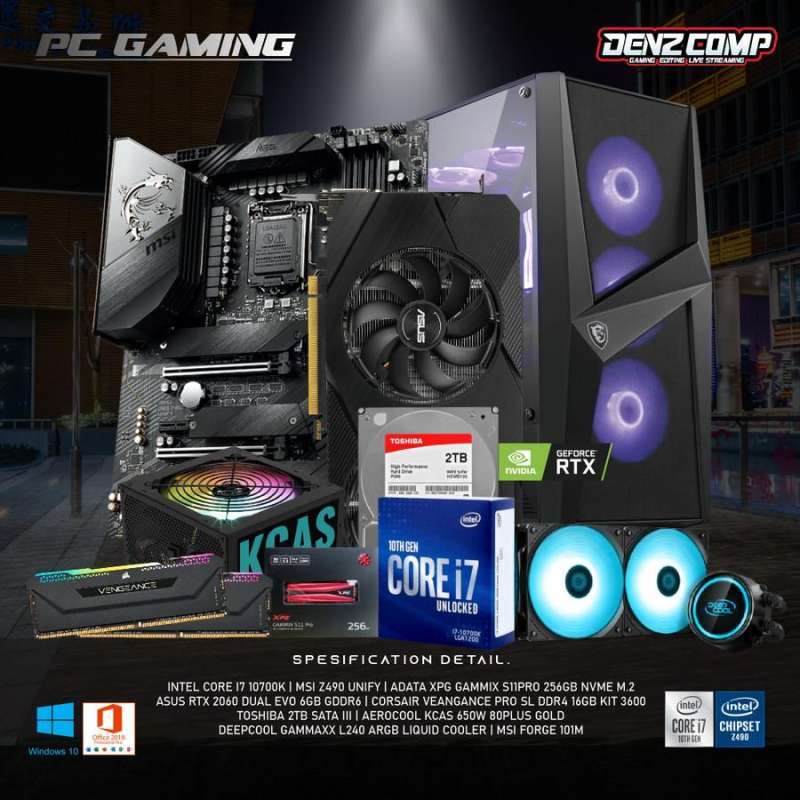 Jual Gaming Pc I7 10700k (rtx2060 6gb) RAM 16gb Ssd 256gb