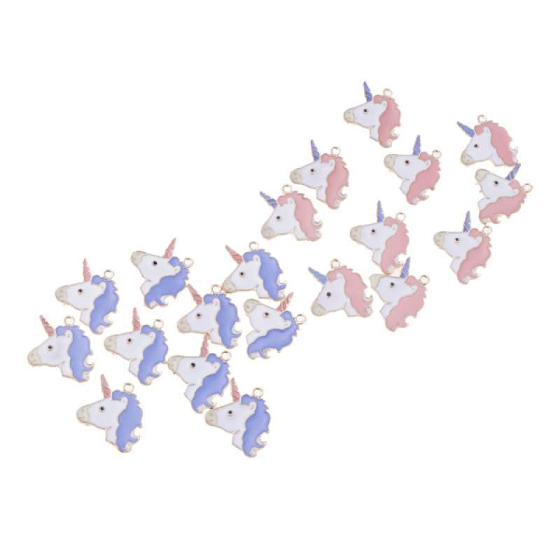 Jual 20pcs Pink/Blue Enamel Unicorn 