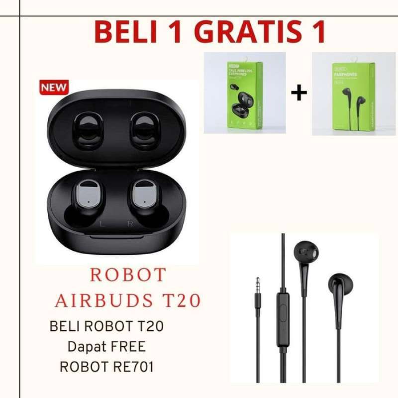 Jual Robot Wireless Earphone Airbuds 