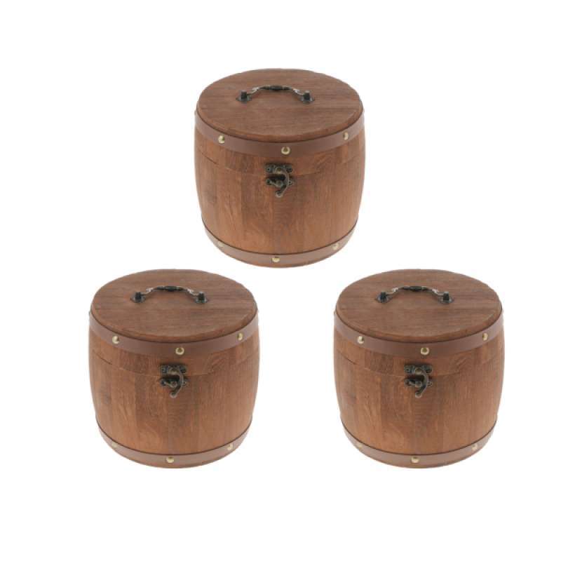 Jual 3pcs 18x16cm Vintage Wooden Tea Coffee Canister Kitchen Decorative Jars Online Februari 2021 Blibli