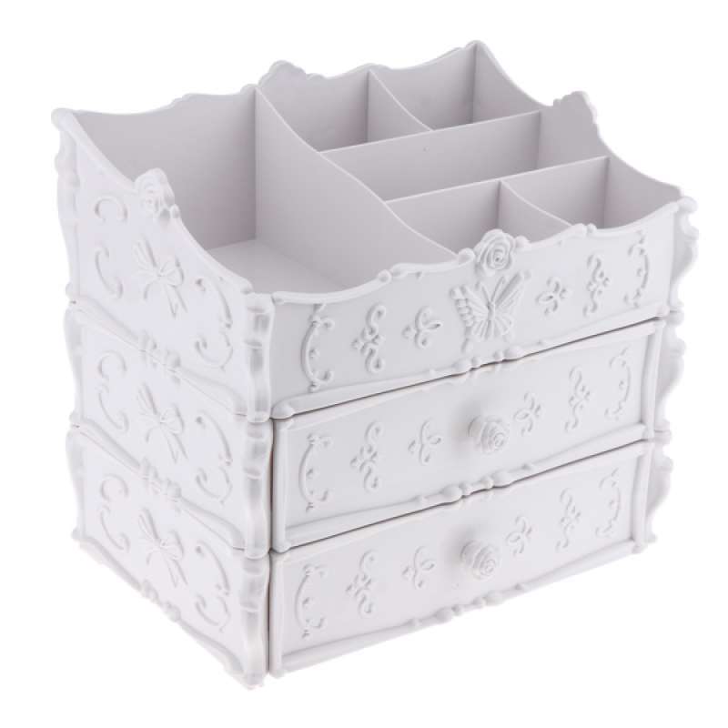 Jual 2 Drawers Storage Organizer Empty Case For Cosmetics Makeup Beauty Aids Skin Care Products Kitchen Office Supplies Online November 2020 Blibli Com