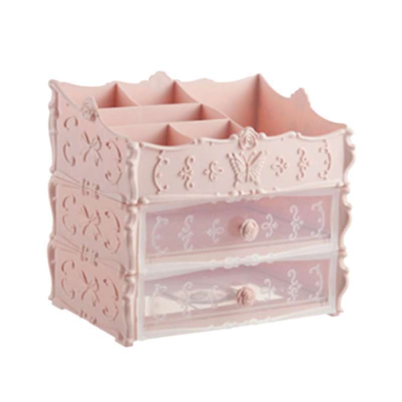 Jual 2 Drawers Storage Organizer Empty Case For Cosmetics Makeup Beauty Aids Skin Care Products Kitchen Office Supplies Online November 2020 Blibli Com