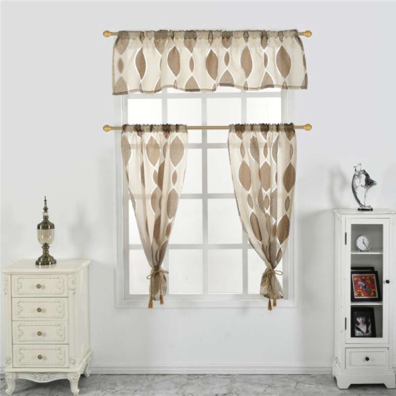 Jual 3pcs Sheer Short Curtains Kitchen Window Valance And Tiers Curtain Set Online Oktober 2020 Blibli Com