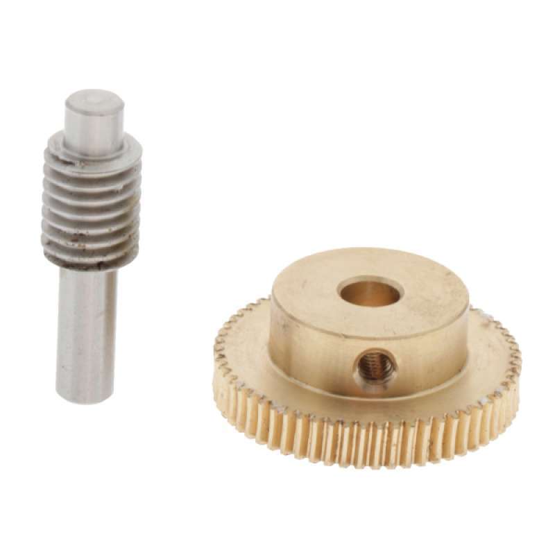 Durable 1 Modulus 20 to 60 Teeth Brass Worm Gear Steel Shaft for Drive Gearbox 