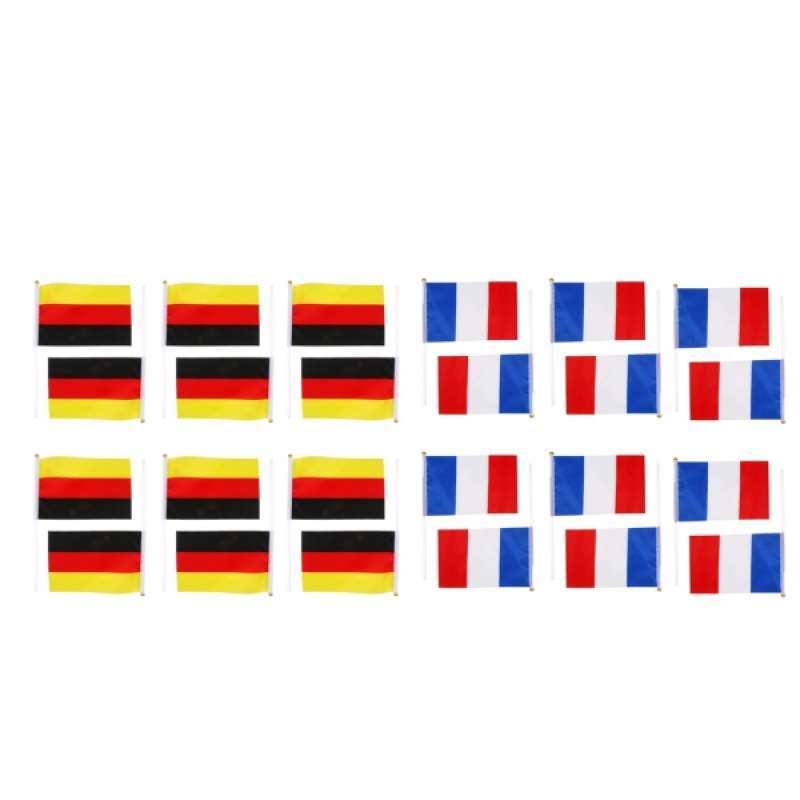 Jual 24 France Germany Hand Waving Flag Mini 21x14cm W White Pole Decoration Online November 2020 Blibli