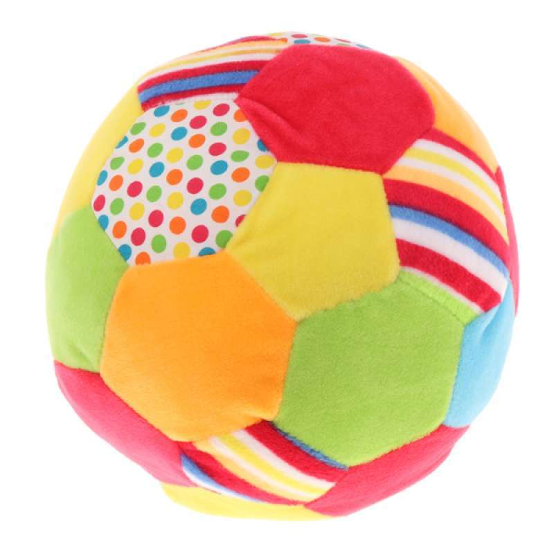 Jual Soft Plush Stuffed Rainbow Ball With Ring Bell Rattle First Ball For Baby Online September 2020 Blibli Com