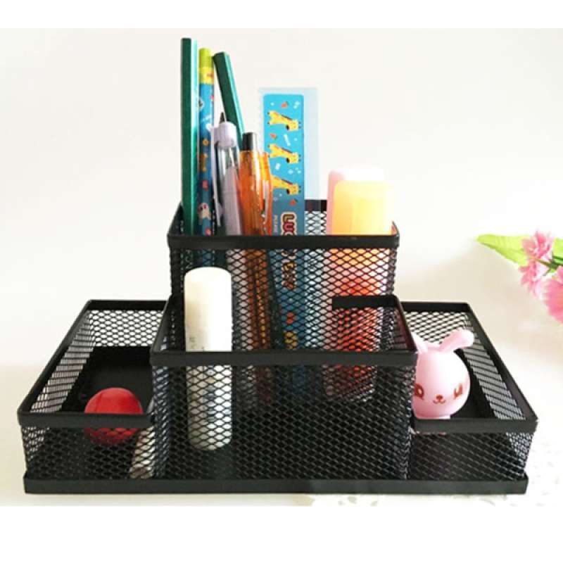 smooth finely polish office mesh desk accessories organizer 4 compartment