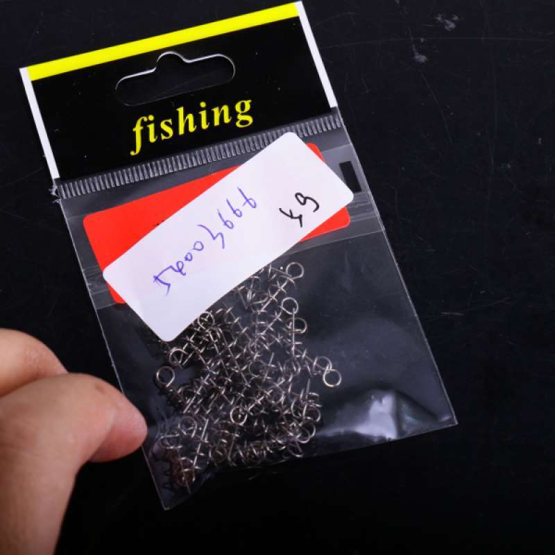 100x Fishing Lures Pin Fixed Latch Needle Soft Worms Fishing Spring Feeder 