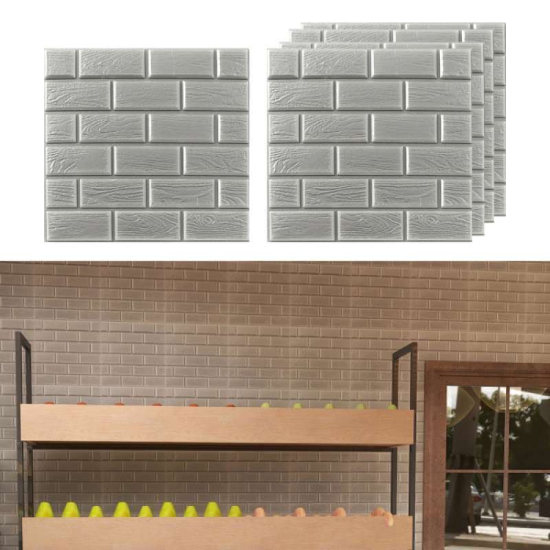 Jual 5pcs Silver Brick Wallpaper Self Adhesive Contact Paper Home Decoration Peel And Stick Backsplash Wall Panel Door Stickers Christmas Decor 32x32cm Online November 2020 Blibli Com