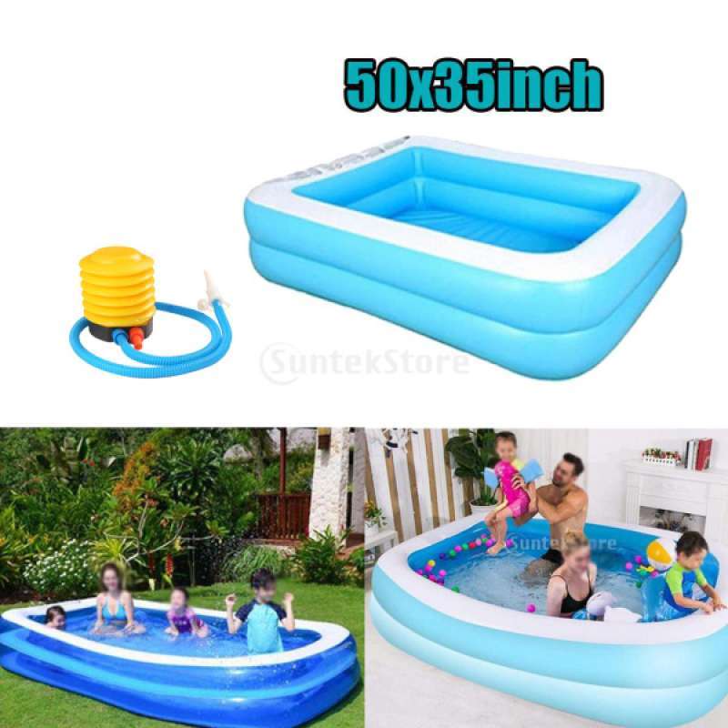 Jual Inflated Swimming Pool Lounge Paddling Pools Air Pump For Kids Tub Garden Online Desember 2020 Blibli
