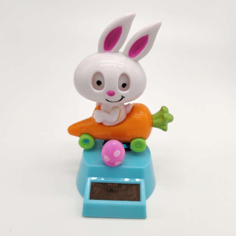 Solar Powered Bobble Action Figure Toy Statue Model Kids Gift Owl Rabbit 