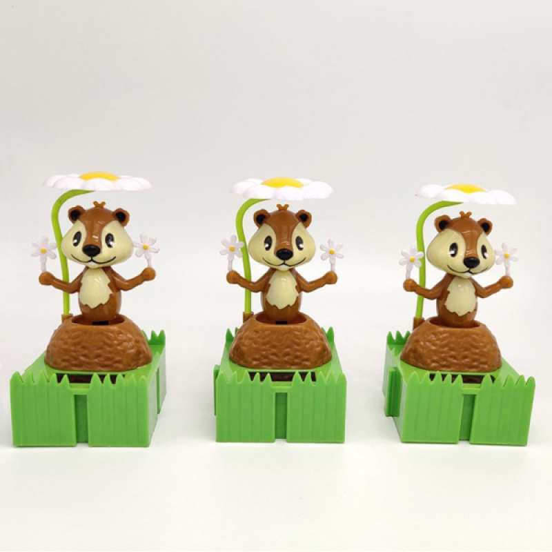 CreazyBee New Solar Powered Dancing Swinging Animated Squirrel Toy Car Windowsill Decoration New 