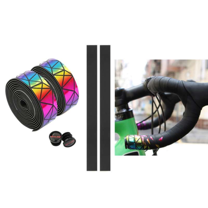 2X MTB Road Bike Bicycle Handlebar Tape Anti-slip Leather Handle Bar Wrap Decor 