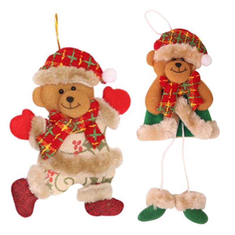 Jual 2x Christmas Holiday Ornaments Plush Doll Christmas Tree Hanging Decor Bears Online November 2020 Blibli Com