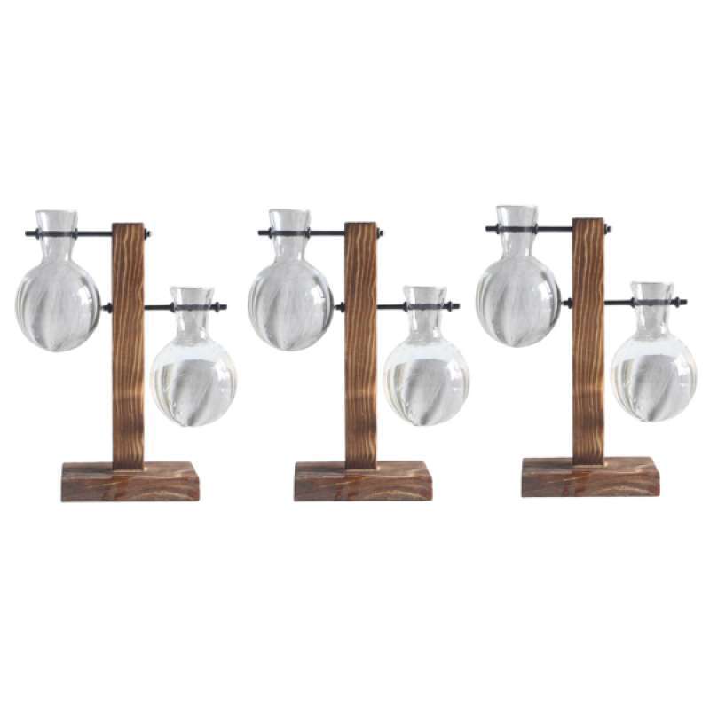 Jual 3x Hydroponic Vase With Retro Wooden Stand Propagation Stations For Hydroponics Plants Office Desk Wedding Decor 2 Bulbs Online November 2020 Blibli Com