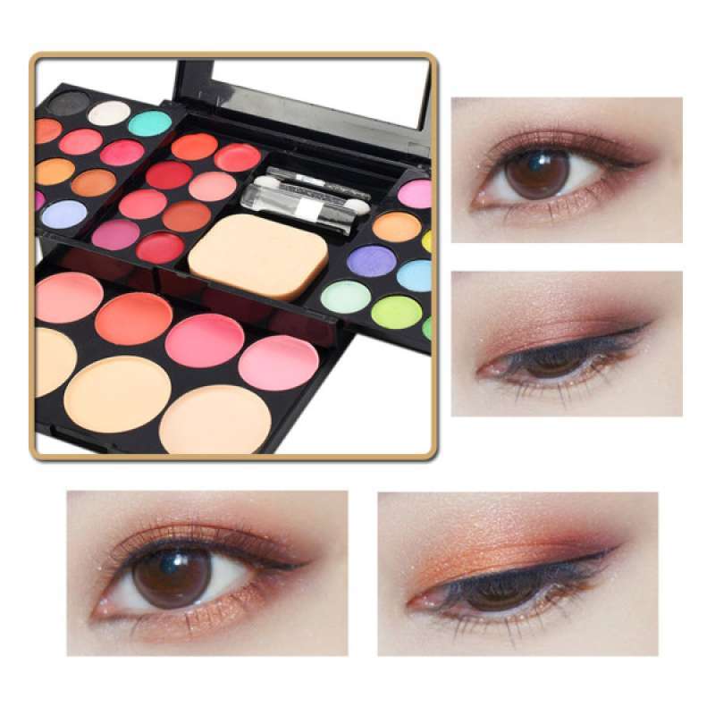 Jual Multi Color Facial Concealer Powder Eye Shadow Makeup Cream With Brushes Kit Online November 2020 Blibli Com