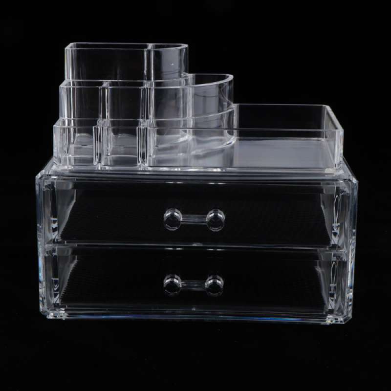 Jual Jewelry Cosmetic Storage Holder Rack 2 Piece Set Acrylic Makeup Organizer Online November 2020 Blibli