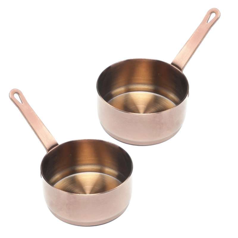 Jual 2pcs Stainless Steel Portable Soup Pot Milk Heating Sauce Pan