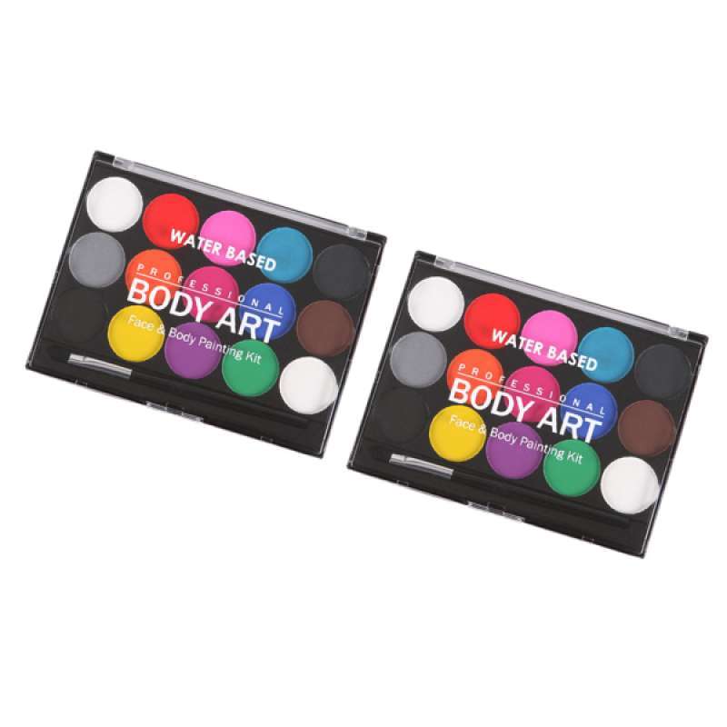 Jual 2 Sets 15 Color Safe Body Makeup Non Toxic Water Paint Oil Face Painting Kit Online November 2020 Blibli