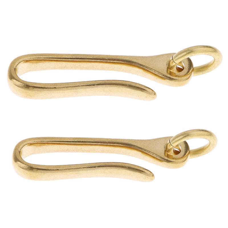 Bigger size Vintage Fob Solid Brass key chain ring Belt hook wallet clip 