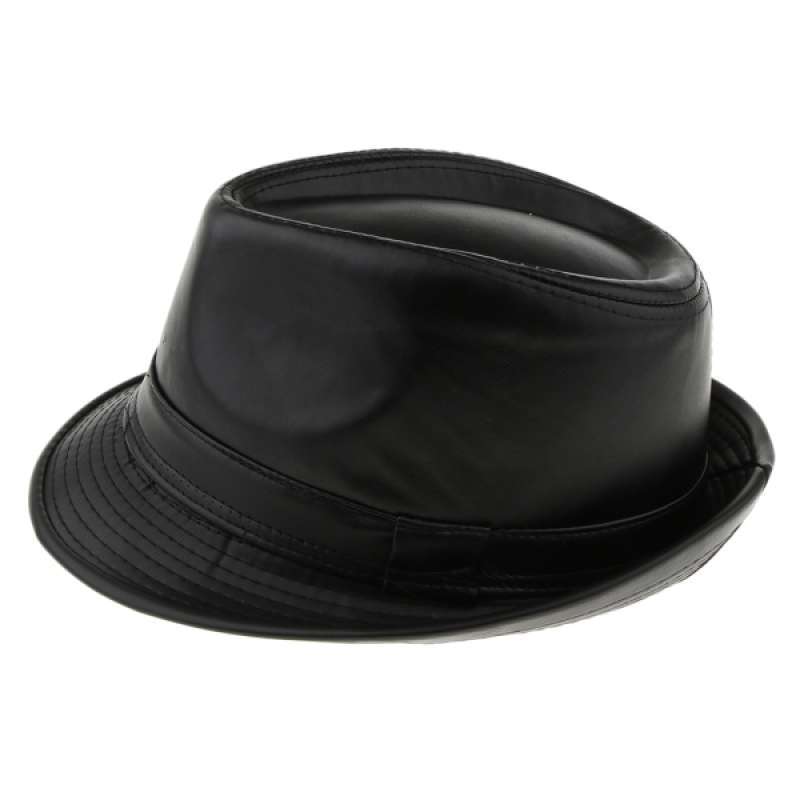 Jual Men Winter Fashion Leather Fedora 