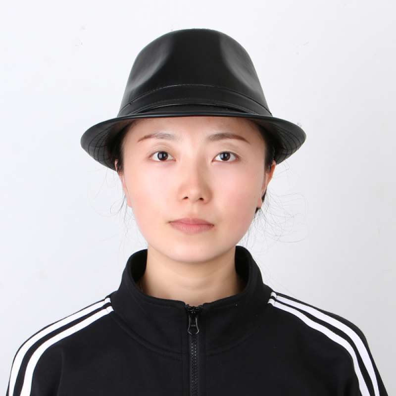 Jual Men Winter Fashion Leather Fedora 