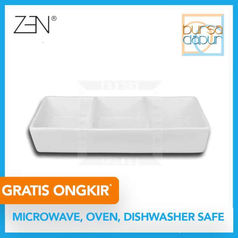 Jual Zen Japanese White Divided Dish 3sides 18 X 7 5 Cm Jp 8 Saucedish Tempat Sambal 3 Sekat Online November 2020 Blibli Com