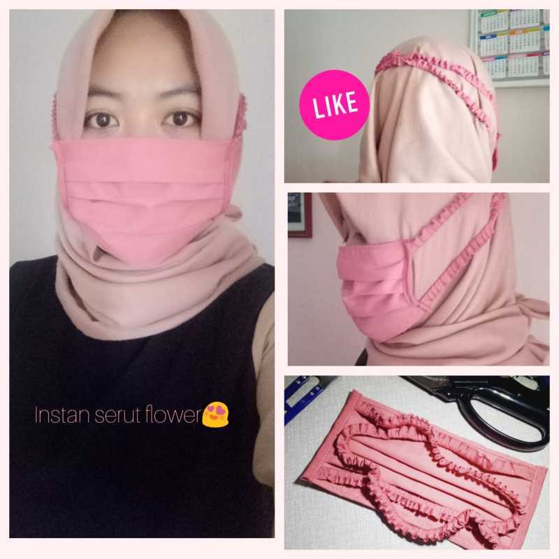Jual Masker Kain Brukat Tali Serut Instan Hijab Headloop Black Jakarta Barat Syani Store Tokopedia