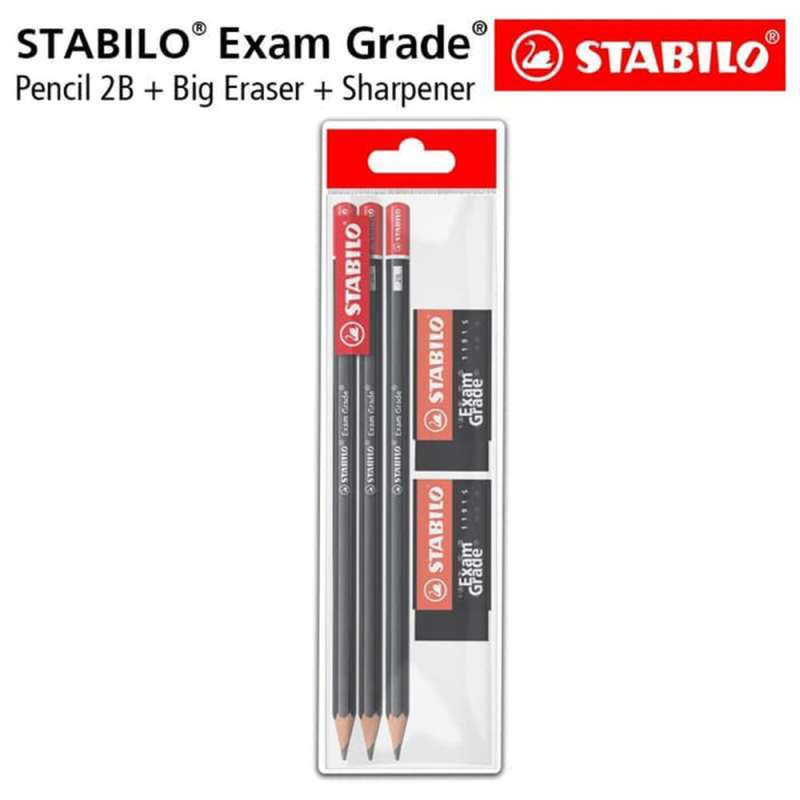 Jual Stabilo Exam Grade Set 5pcs Pencil 2b Mini Eraser Pensil Ujian Sekolah Unbk Hitam Online Januari 2021 Blibli