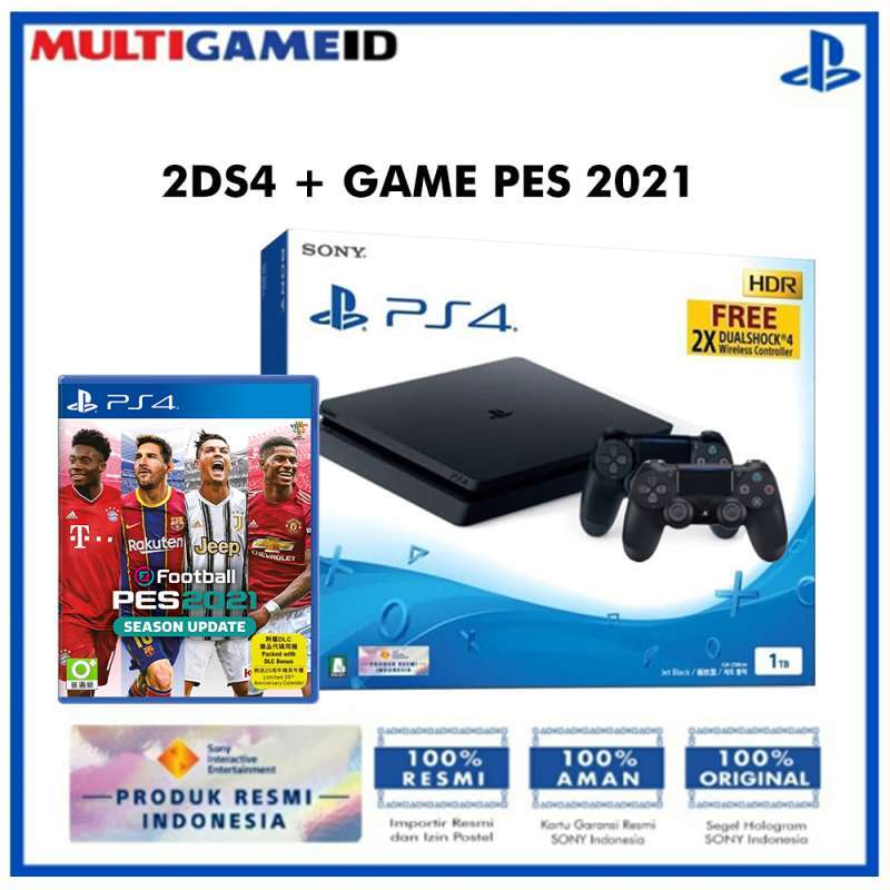 Jual Ps4 Slim 1tb 2 Ds4 Controller Garansi Resmi Sony Indonesia Game Pes 2021 Season Update Region 3 Online Oktober 2020 Blibli Com