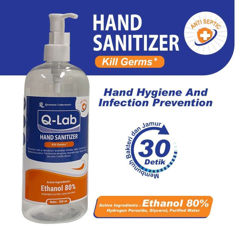 Jual Q Lab Hand Sanitizer Antiseptic Gel 500 Ml Murah Mei 2021 Blibli