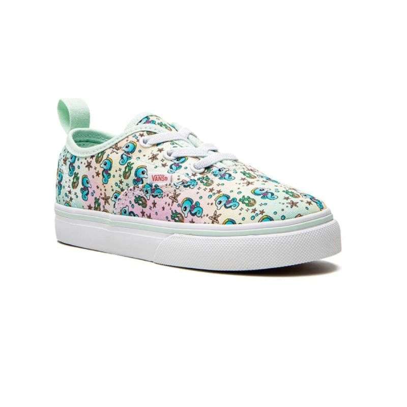 Vans Kids Authentic Elastic Lace Rainbow Seahorse Pastel Multi VN0A4BUYZQP