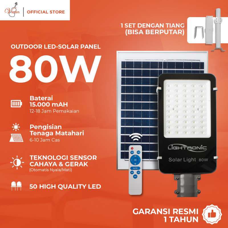 VIOLIN LAMPU JALAN SOLAR CELL 50 LED 80Watt Sensor Gerak/Cahaya