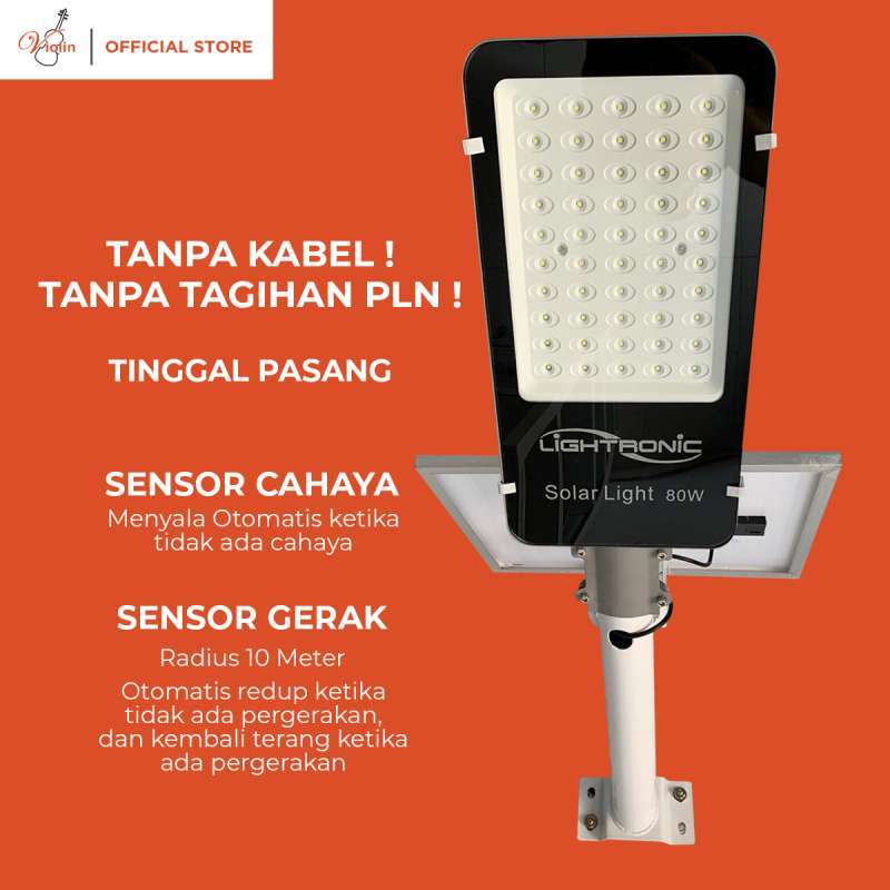 Jual VIOLIN LAMPU JALAN SOLAR CELL 50 LED 80Watt Sensor Gerak
