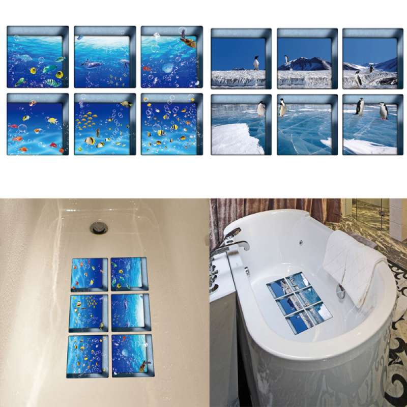 12pcs Non Slip Bathtub Stickers Tub Shower Tattoos Decals Waterproof 3D