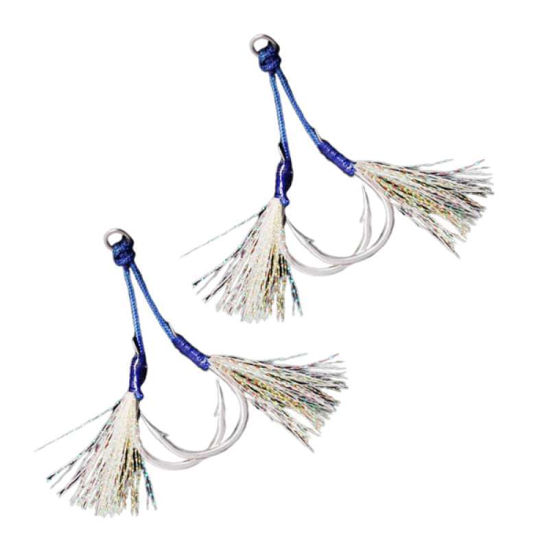 Strong Assist Hooks Jigs Luminous Baits Tackles with Double Hooks Glow Skin 