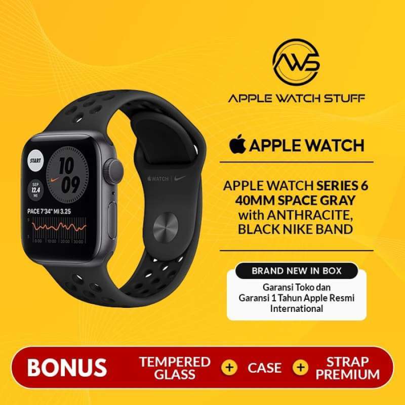 Jual Apple Watch Series 6 Nike Edition Space Gray Aluminum case 40mm with  Anthracite-Black Nike Sport Band [GPS] - BLACK di Seller Apple Watch Stuff  Official Store - Kota Jakarta Barat, DKI
